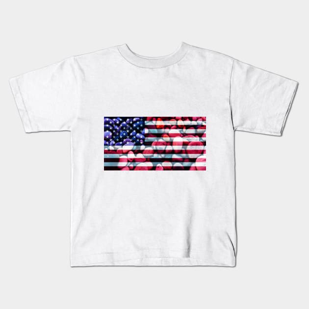 Flag of the United States of America – Bed of Rocks Kids T-Shirt by DrPen